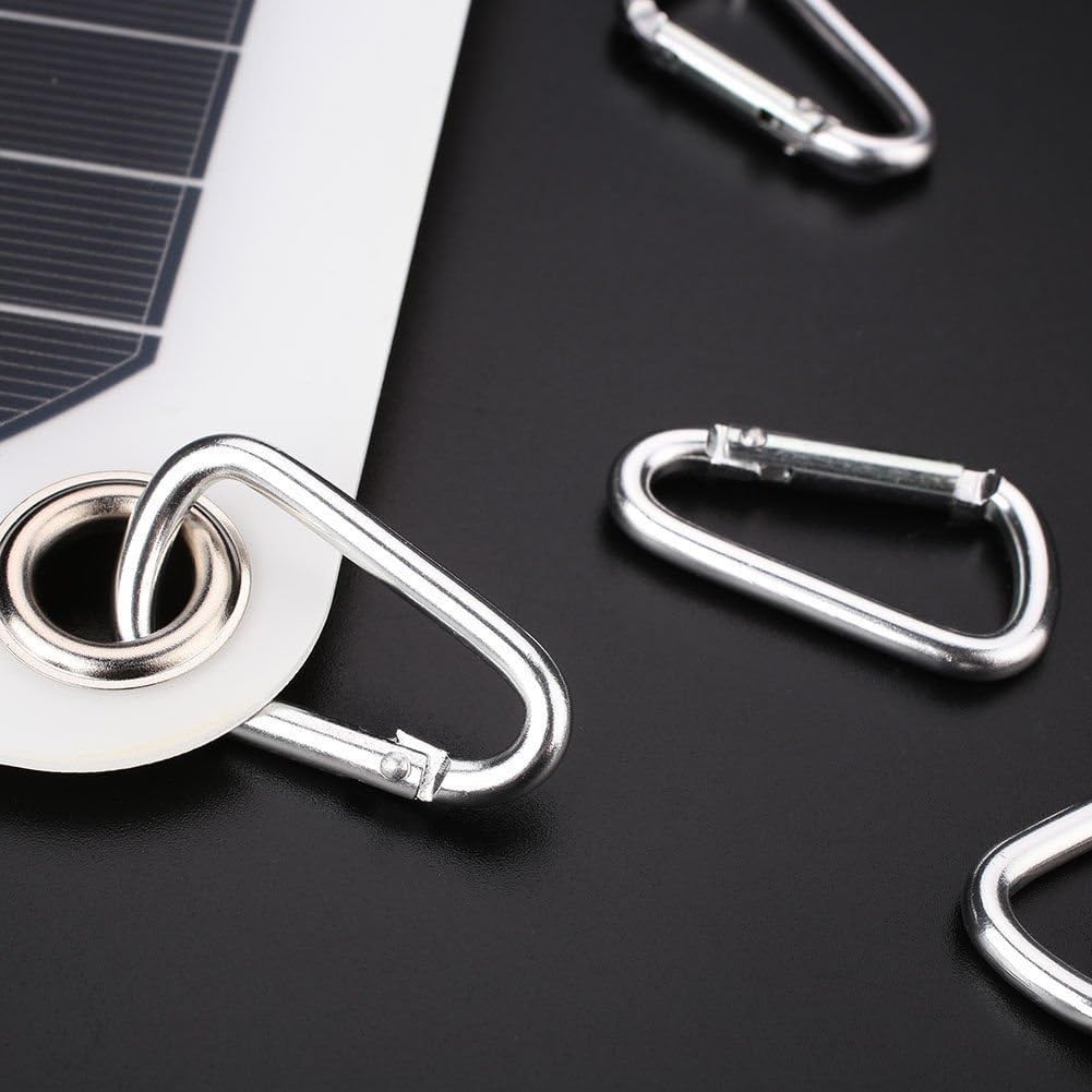 NUZAMAS Poartable 5W Solar Panel 5V USB Phone iPhone Charger Battery Free 4 Alloy Clips