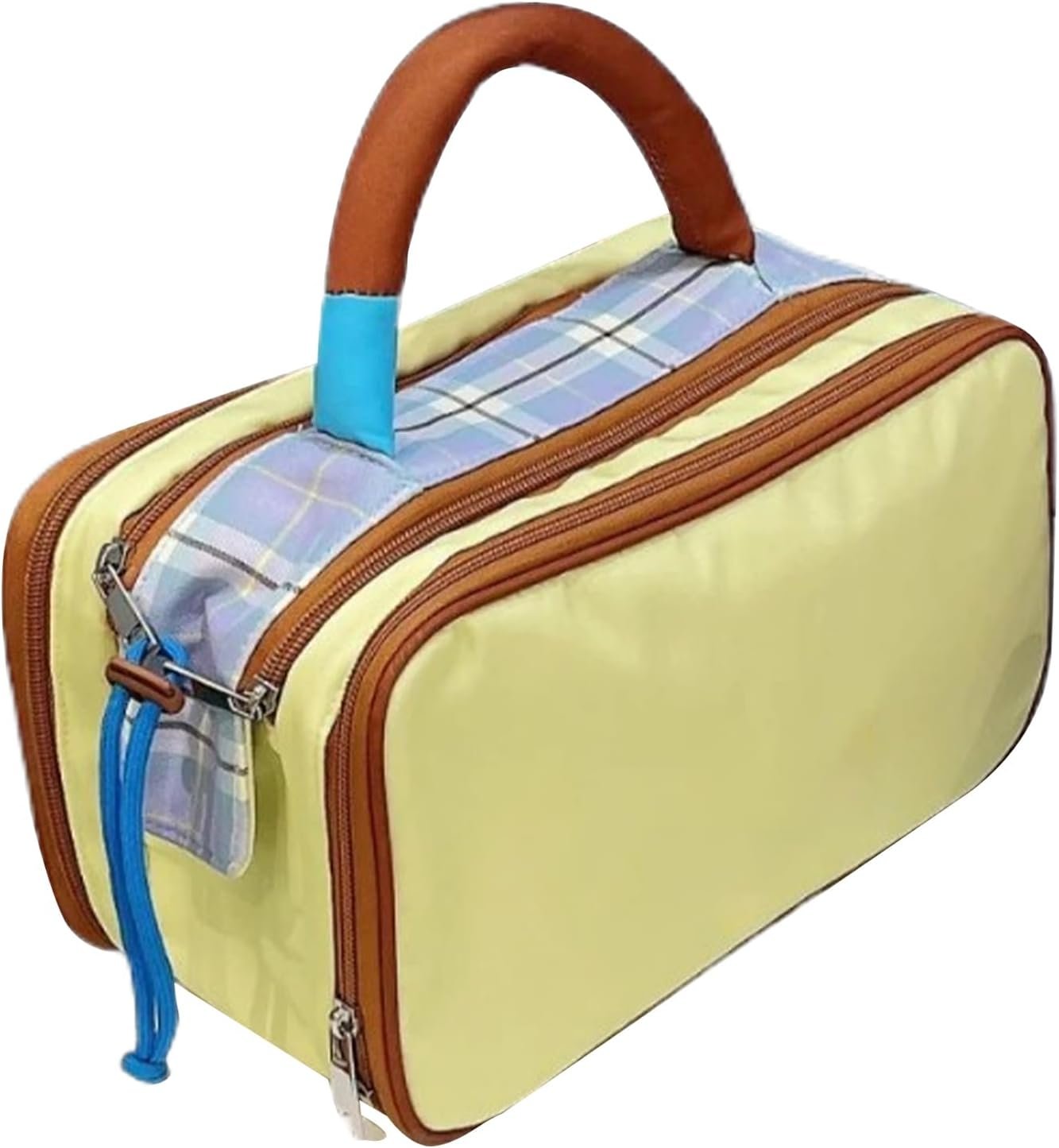Airport Carry Pouch - Travel Size Toiletries Bag, Zippered Cosmetic Kit, Large Plaid Grooming Kit Organizer | Stadium-Approved Travel Hygiene Pouch for Festival, Concert, Airplane, Vacation, Work