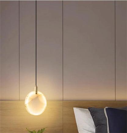 Home Deco Marble LED Dimmable Lustre Hanging Lamps Chandelier Lighting Lustre Suspension Luminaire Lampen For Dinning Room ﻿ Ring