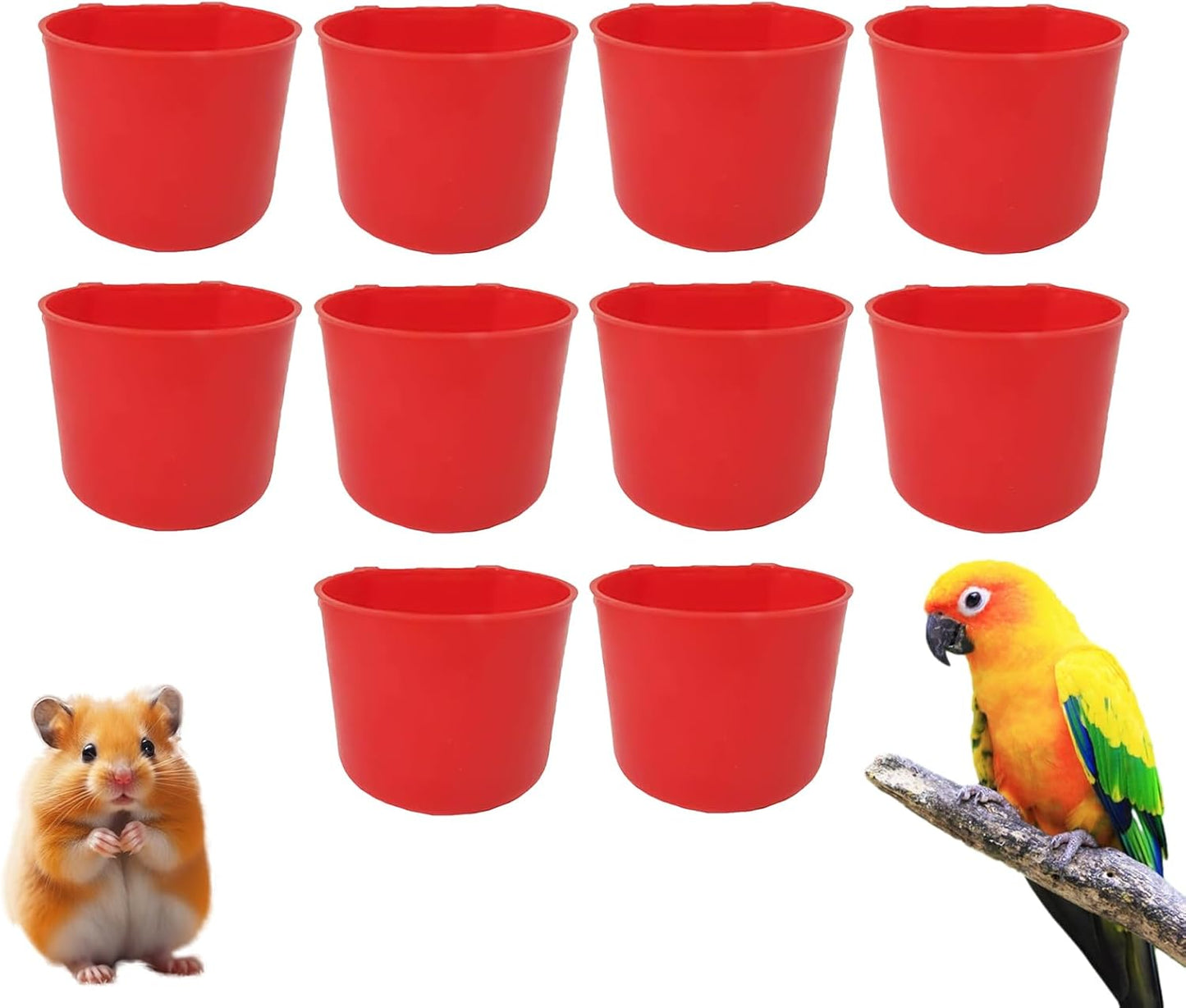 Chicken Drinking Cups | Hangable Feeder Bowl for Bird,8oz Wide Mouth Space Saving Watering Feeding Cup for Chicken Bird Parrot Duck