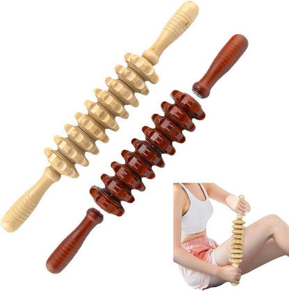 SUSOO 2 Pack 360° Wood Therapy Massage Tools, Wooden Lymphatic Drainage Stick Roller, Maderoterapia Kit for Cellulite Reduction, Body Sculpting, Muscle Relief, Contouring & Self Massage Tool