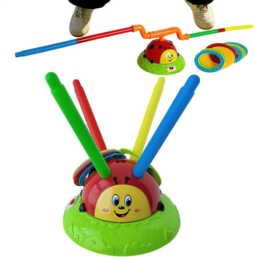 Ladybug Jump and Toss Toy, Musical Kids Game, Toddler Fun Equipment, Indoor Outdoor Play, Summer for Boys and Girls, 2-in-1 Jump and Feature, Sturdy and Interactive, Parties