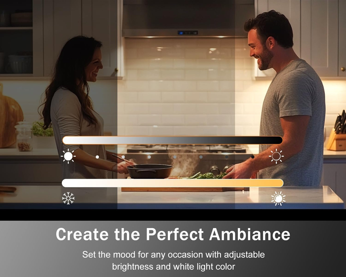 Cefrank Smart Under Cabinet Lighting | Alexa & Google Assistant Compatible | Dimmable 2700-6000K Color Temp Adjustable | Energy-Efficient V-Shape 4pcs 30cm LED Light Bars