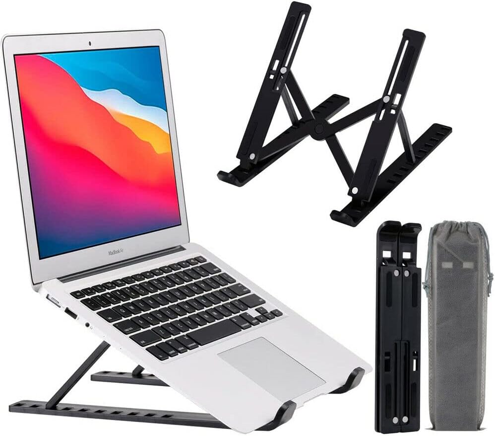 Adjustable Folding Cooling Laptop Stand Notebook Bracket Portable Tablet Holder (Black)
