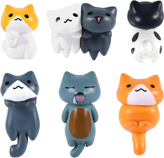 6pcs Cat Dashboard Decorations, Cute Mini Cat Car Accessories Car Dashboard Decorations Car Ornaments for Dashboard Rearview Mirror Car Interior Accessory Decor
