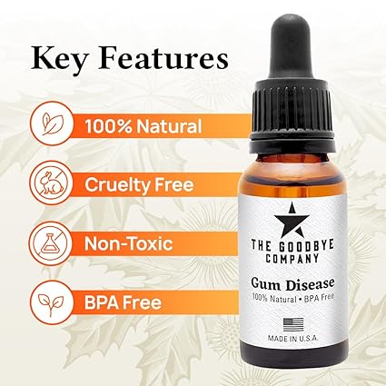 The Goodbye Company Gum Disease Treatment - 100% Pure Neem & Clove Oil - Natural Gingivitis Remedy - Non-Toxic, BPA-Free Oral Care - Fast-Acting Gum Healer (30ml)