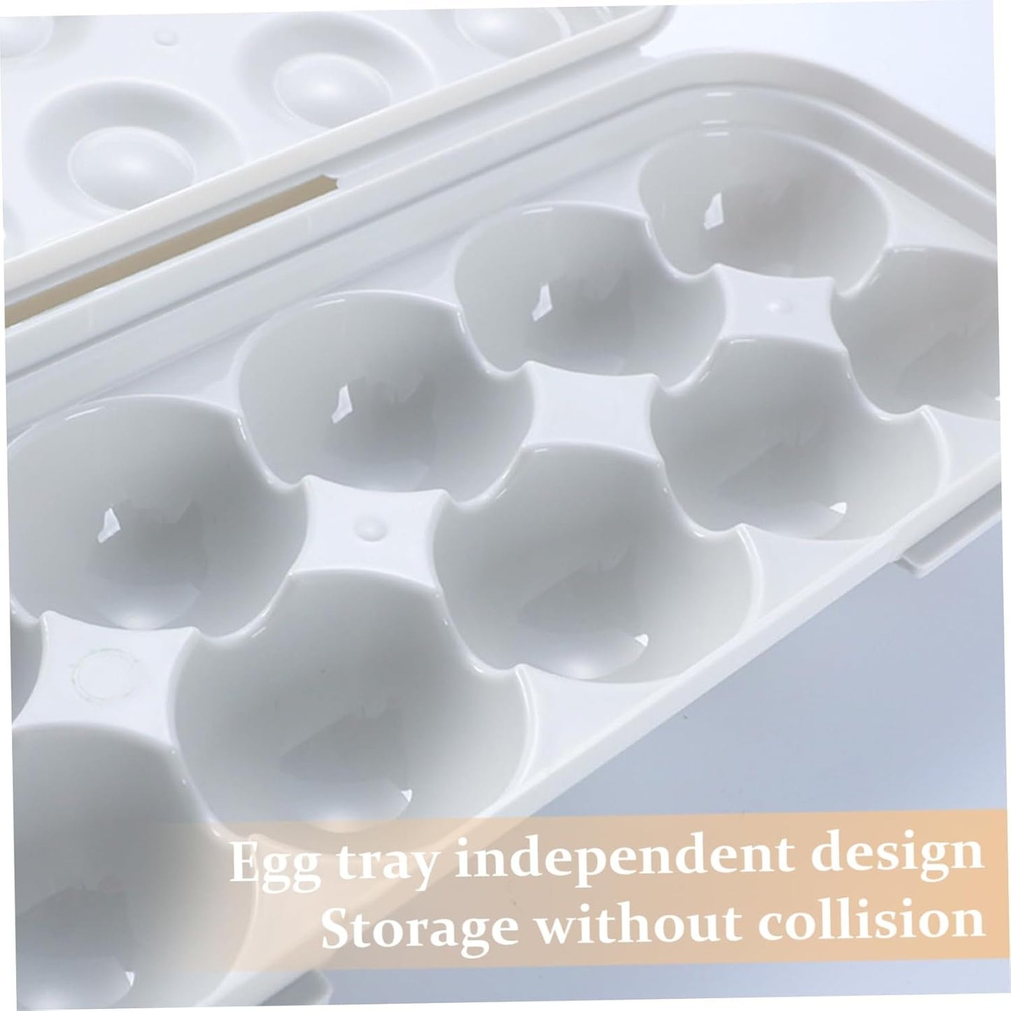 Covered Egg Holders, 2Pcs Reusable Deviled Egg Tray Carrier with Lid, 12 Grid Plastic Storage Container, Stackable Space-Saving Plastic Holder Tray for Kitchen Restaurant