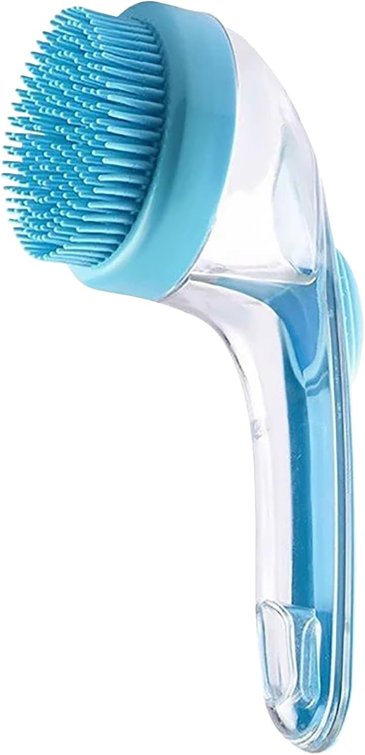 Dog Bath Brush, Pet Toilet Massaggio, Portatile Silicone Bristles, Ergonomic Handle Scrubber, Massaggio profondo di pulizia, per interni, Outdoor Bathing, Shower, Spa, Gatti, Kittens