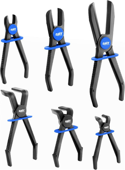 Orion Motor Tech 6-Piece Long Reach Hose Pinch Off Pliers Set for Flexible Brake, Fuel, Coolant Hoses Maintenance With Straight and 90° Options