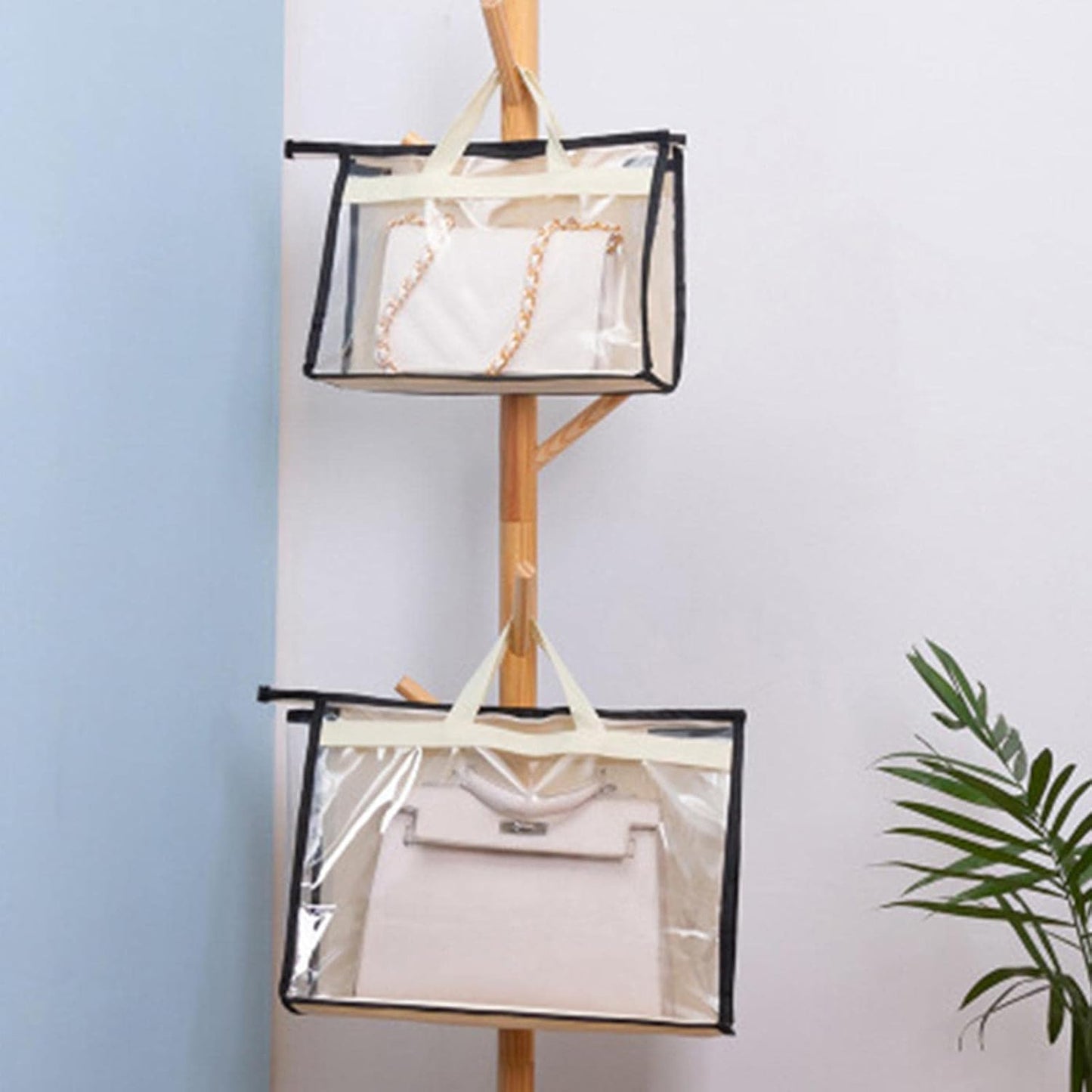 Clear Purse Protector Bag | Purse Storage Bag Organization for Hanging Closet with Zipper and Handle - Dust Bags for Wall Hanging, Purse Storage Organizer for Closet Pochy