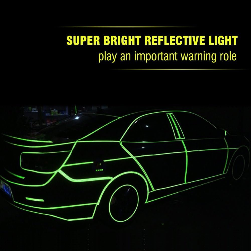 Alomejor 2 Rolls Bicycle Reflective Sticker Cycling Security Wheel Decal Tape Stripe for Car Motorcycle Cycling Bicycle (Green)