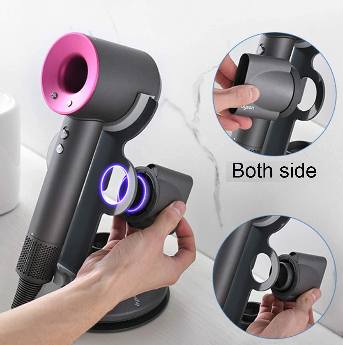 Wingsflying Supersonic Hair Dryer Holder, Aluminum Alloy Bracket Power Plug Holder, Bathroom Organizer for Dyson Supersonic hairdryer Care Tools, Diffuser, Nozzle Holder