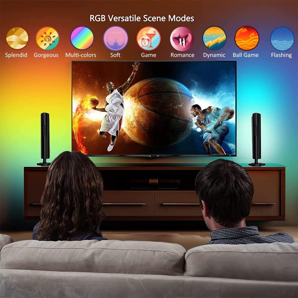 Syslux Smart LED Light Bar, RGB Smart LED Lamp with 21 Dynamic Modes and Music Sync Modes, TV LED Backlight, Mood Lighting, Ambient Lighting for Gaming, Movies, PC, TV, Room Decoration