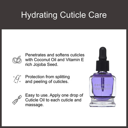 Deborah Lippmann Cuticle Oil, Hydrating Nail Care Treatment, Repair Dry Cuticles with Vitamin E and Coconut Oil, 0.50 Fl Oz
