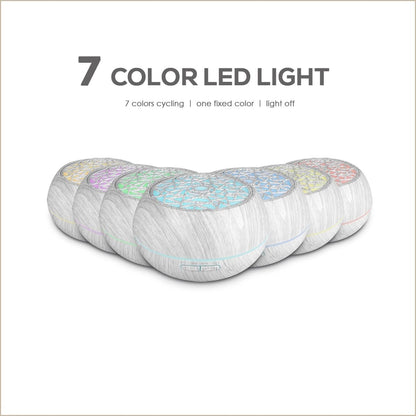 550ml Large Capacity Essential Oil Diffuser Aromatherapy Ultrasonic Diffusers Humidifier with Timer and 7 Color LED Night Light Setting Auto-Off Function White Wood Grain for Home Office Spa