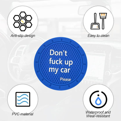 Car Cup Holder Coasters, 2 Pcs 2.75 Inch Non-Slip PVC Insert Cup Coaster, Anti-Scratch Auto Cup Mats for Women Men, Vehicle Interior Accessories Universal for Car, SUV, Truck (Blue-4)