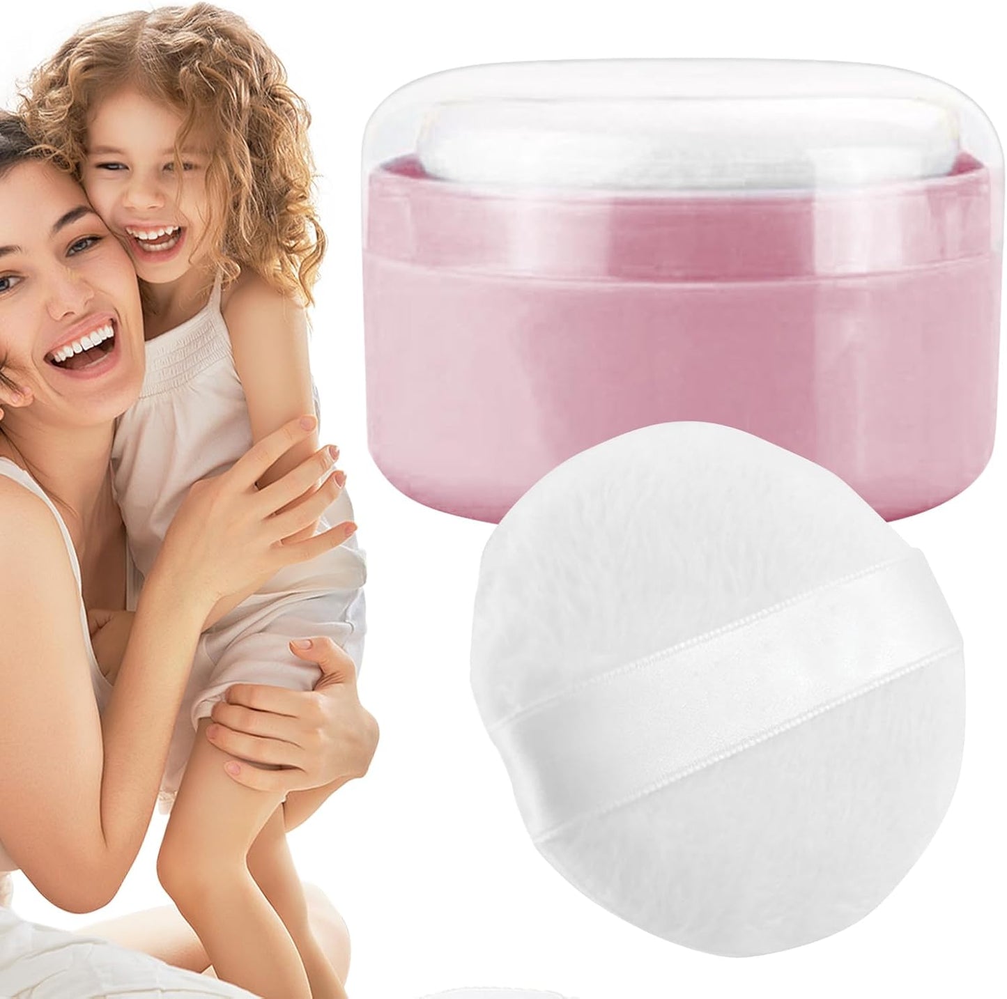 Contenitore in polvere, per bambini Talcum Storage Box with Puff, Dusting Holder for Bath and Loose Powders, Portable Cosmetic Case, Perfect for Travel, Nursery, & Daily Grooming Use