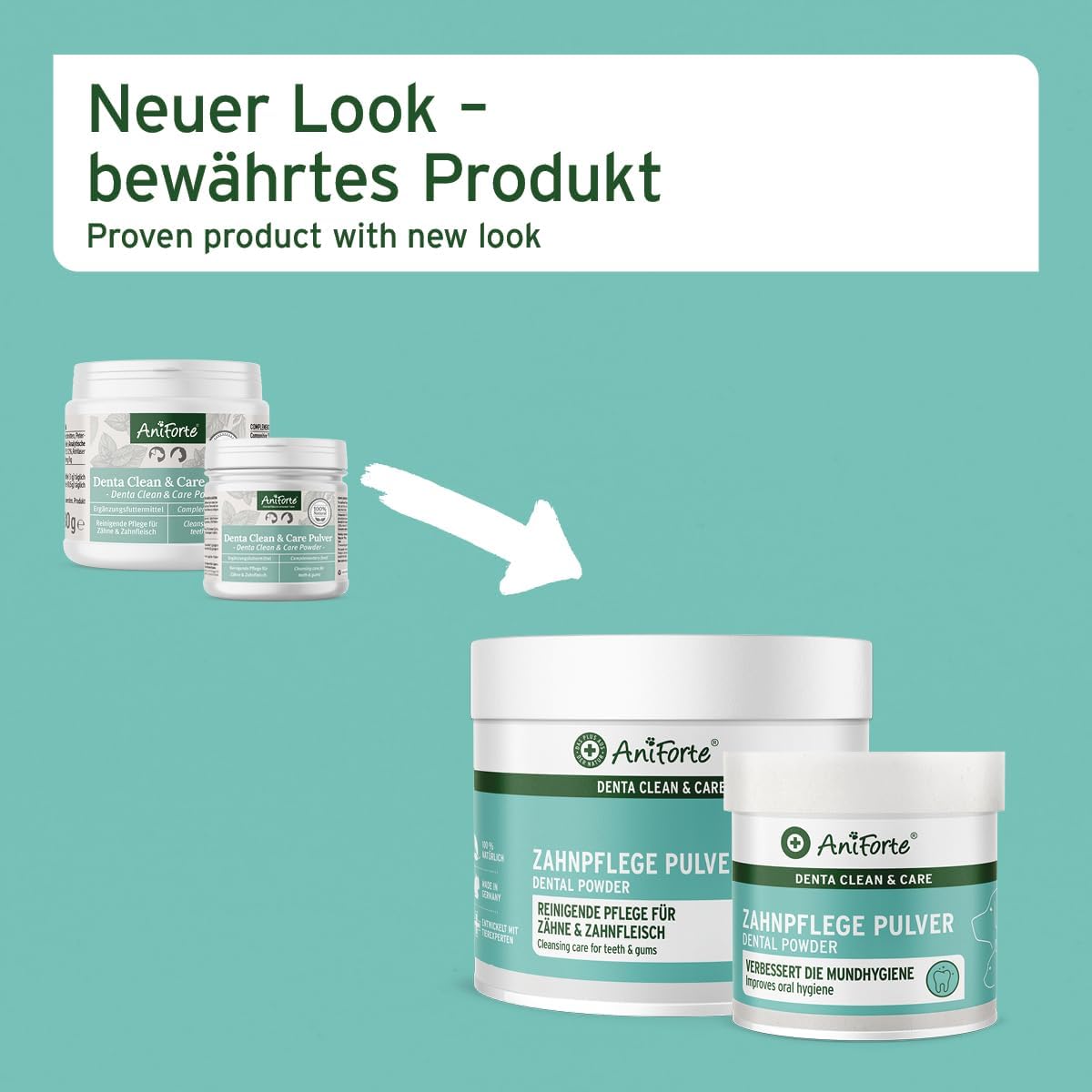 AniForte Denta Clean & Care Tartar Ex Powder 300 g for Oral Hygiene of Dogs and Cats, Natural Blend for Dental Care, Helps Prevent Plaque and Tartar