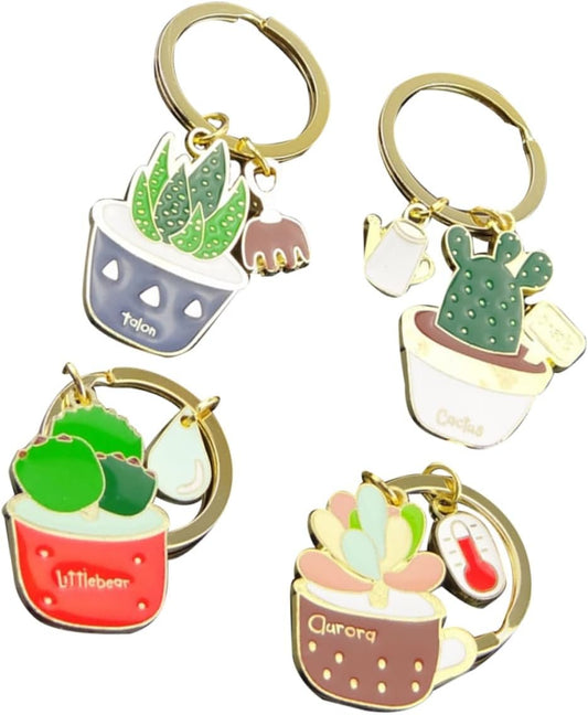 BESTYASH 4 Pz accessori chiave ricompensa portachiavi divertente portachiavi con ciondolo portachiavi cactus portachiavi a premi gadget casa oggettistica casa laccetto portachiavi