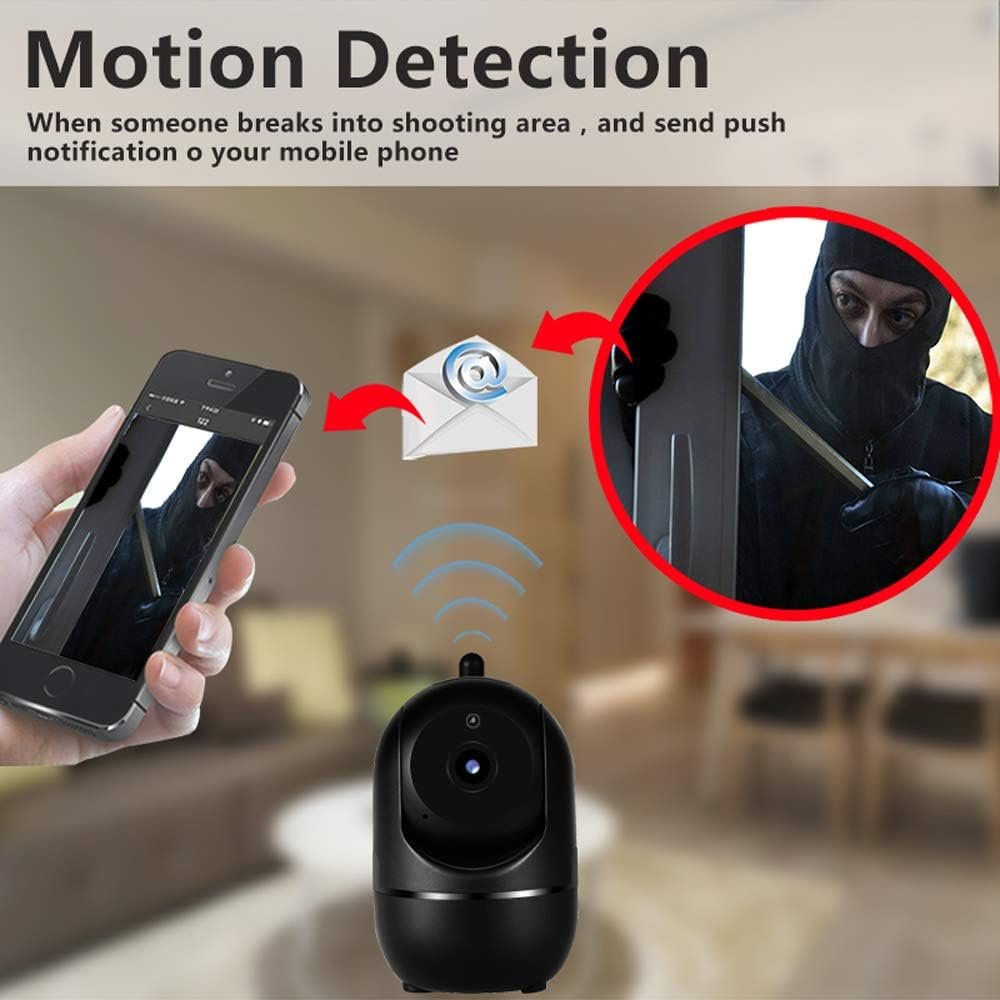 YUNSYE Security Camera, Indoor WiFi Camera,WiFi Home Camera Pet Camera,Baby/Dog/Cat/Pet Camera with App, Indoor Security Camera 1080P, Night Vision 2-Way Audio Motion Sound Detection Works (Black)