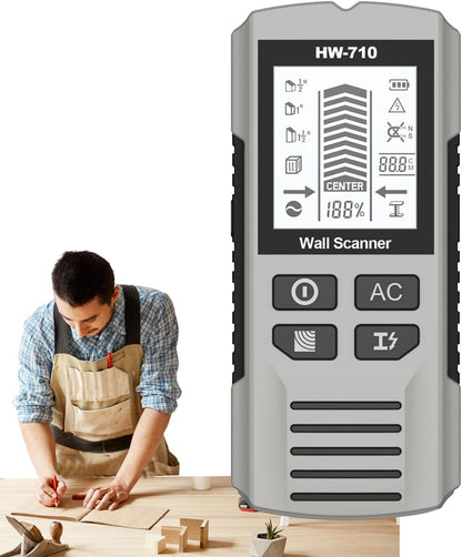 Stud Finder, Handheld Metal Detector, Multifunctional Audio Alert Scanner Tool with LCD Display for Home Renovation Safety and Construction Use, 5.91x2.64x1.18 Inches 1 Piece