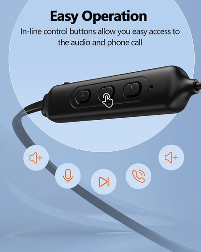 NANAMI Bluetooth Earbuds, V5.3 Bluetooth Wireless Headphones, IPX7 Waterproof, in-Ear Earphones with Mic, HiFi Stereo Noise Cancellation Headsets, Magnetic Neckband, 18 Hours Playtime for Gym, Sports