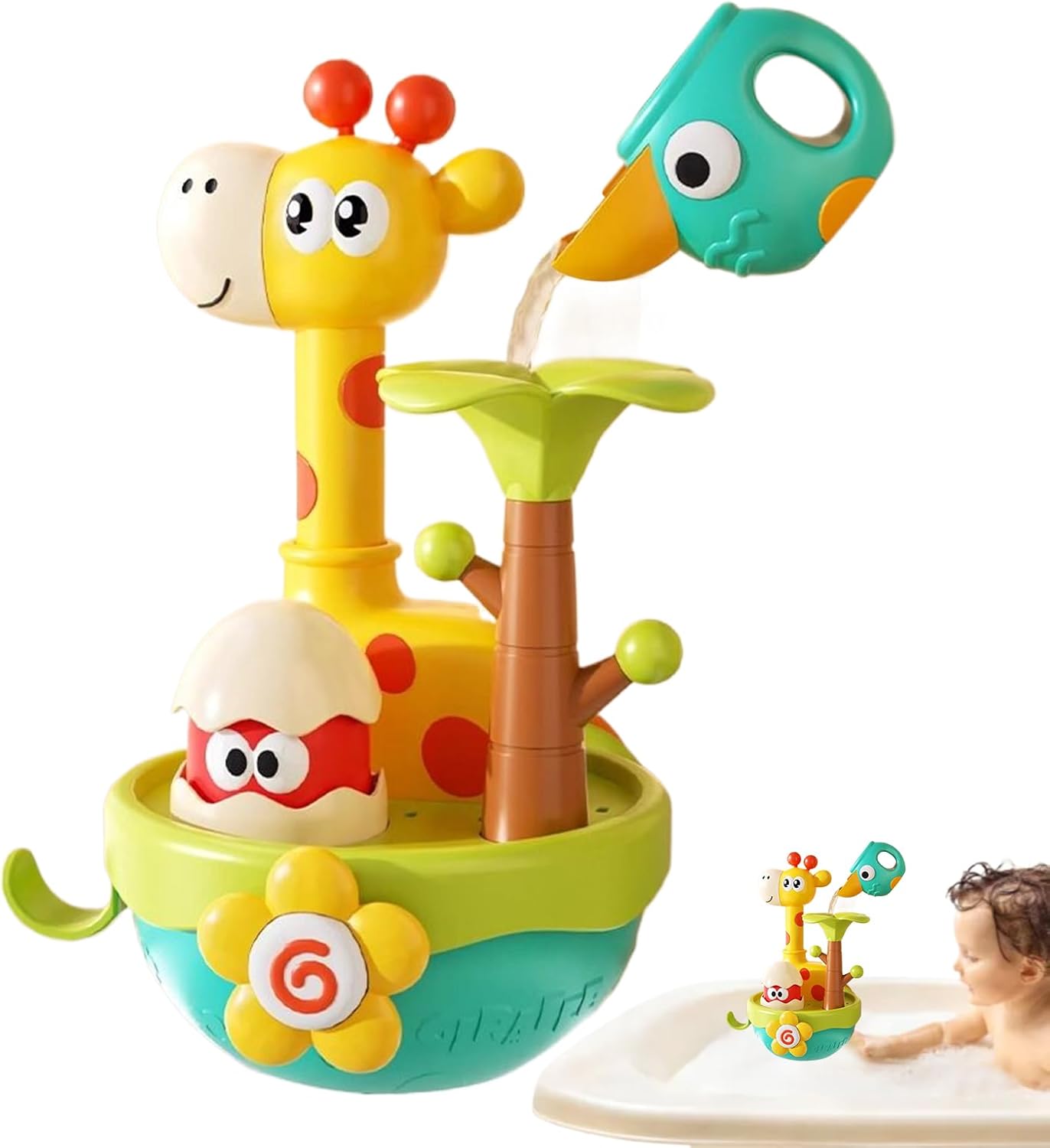 Bath Toys, Flower Water Games, 7.87x7.48in Educational Interactive Toy, Blooming Sensory Activity, Portable Water Play Set for 1-3 Years Old, Birthday, Holiday, Shower Time