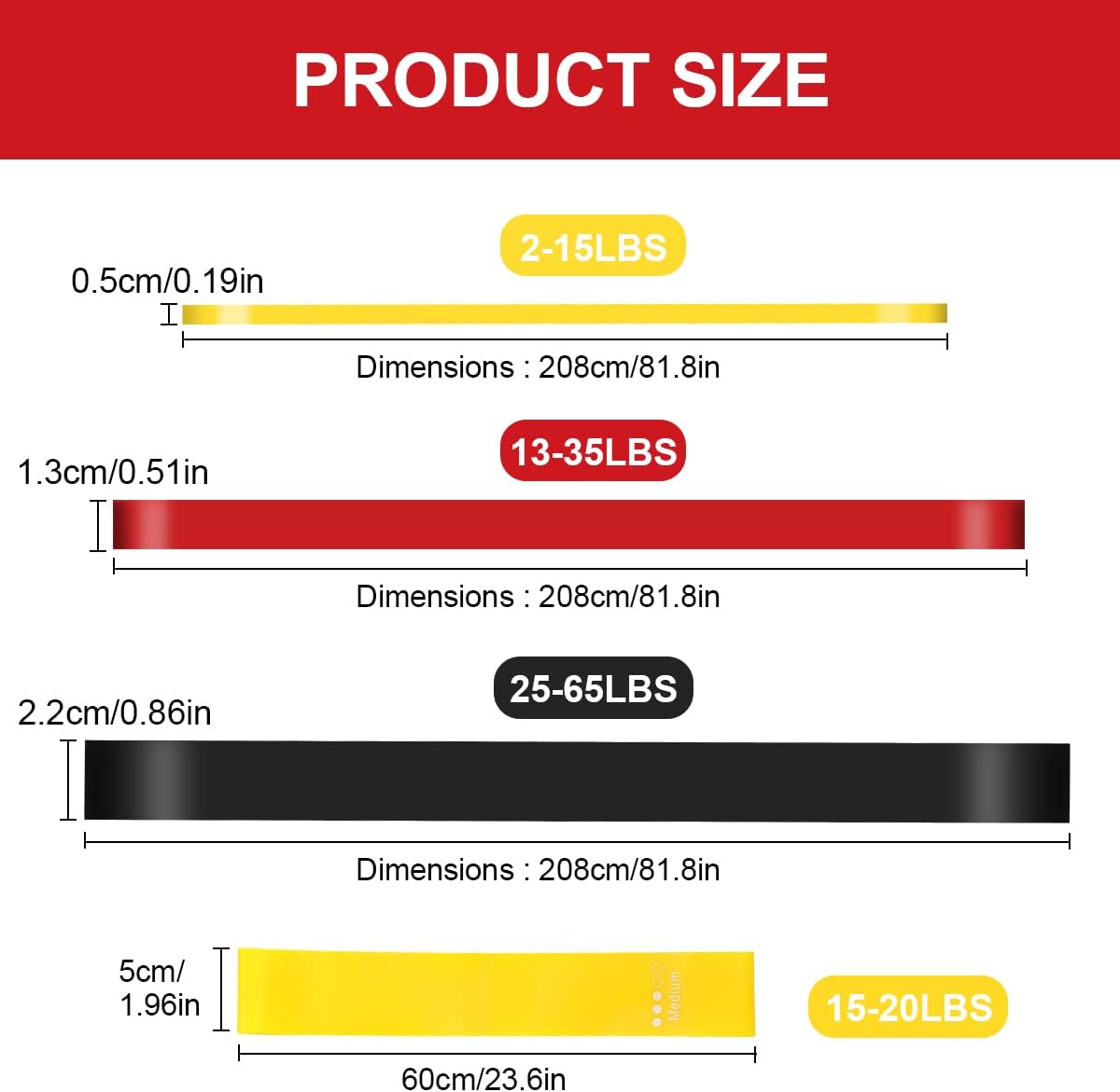 3 Pieces Fitness Bands, Resistance Bands for Training Bands, Elastic Fitness Traction Bands, with Hip Strap, for Pull Ups, Fitness Yoga and Bodybuilding Strength Training for Men and Women (3 Sizes)