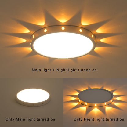 Dabulece 12 Inch 24W Flush Mount led Ceiling Light fixtures,3000K 4500K 6000K Modern Ceiling Lamp for Bedroom Boys Room