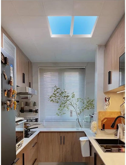 PFHKTO Smart Lighting System Rooflight Blue Skylight DIY Roof Skylight Installation Group Circadian Light Virtual Sunlight For Hotel Baseroom Livingroom(Graffiti smart,E 300 * 1200mm)
