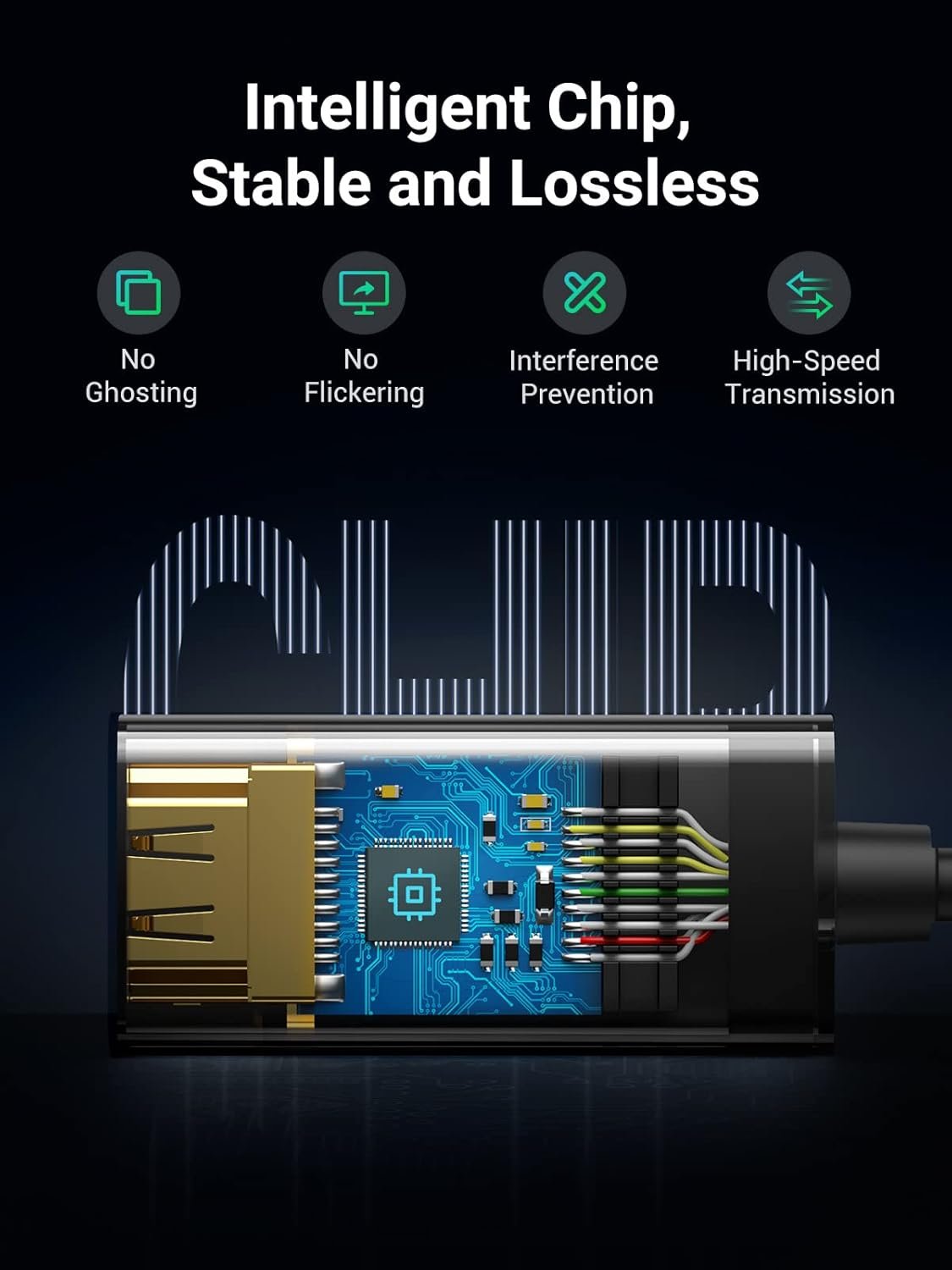 UGREEN Mini DisplayPort to HDMI Adapter Uni-Directional Male to Female Thunderbolt 2.0 Compatible with MacBook Pro/Air, Microsoft Surface Pro 4, Google Chromebook Black