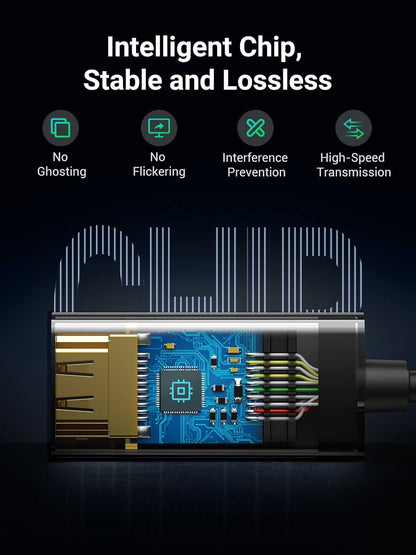 UGREEN Mini DisplayPort to HDMI Adapter Uni-Directional Male to Female Thunderbolt 2.0 Compatible with MacBook Pro/Air, Microsoft Surface Pro 4, Google Chromebook Black