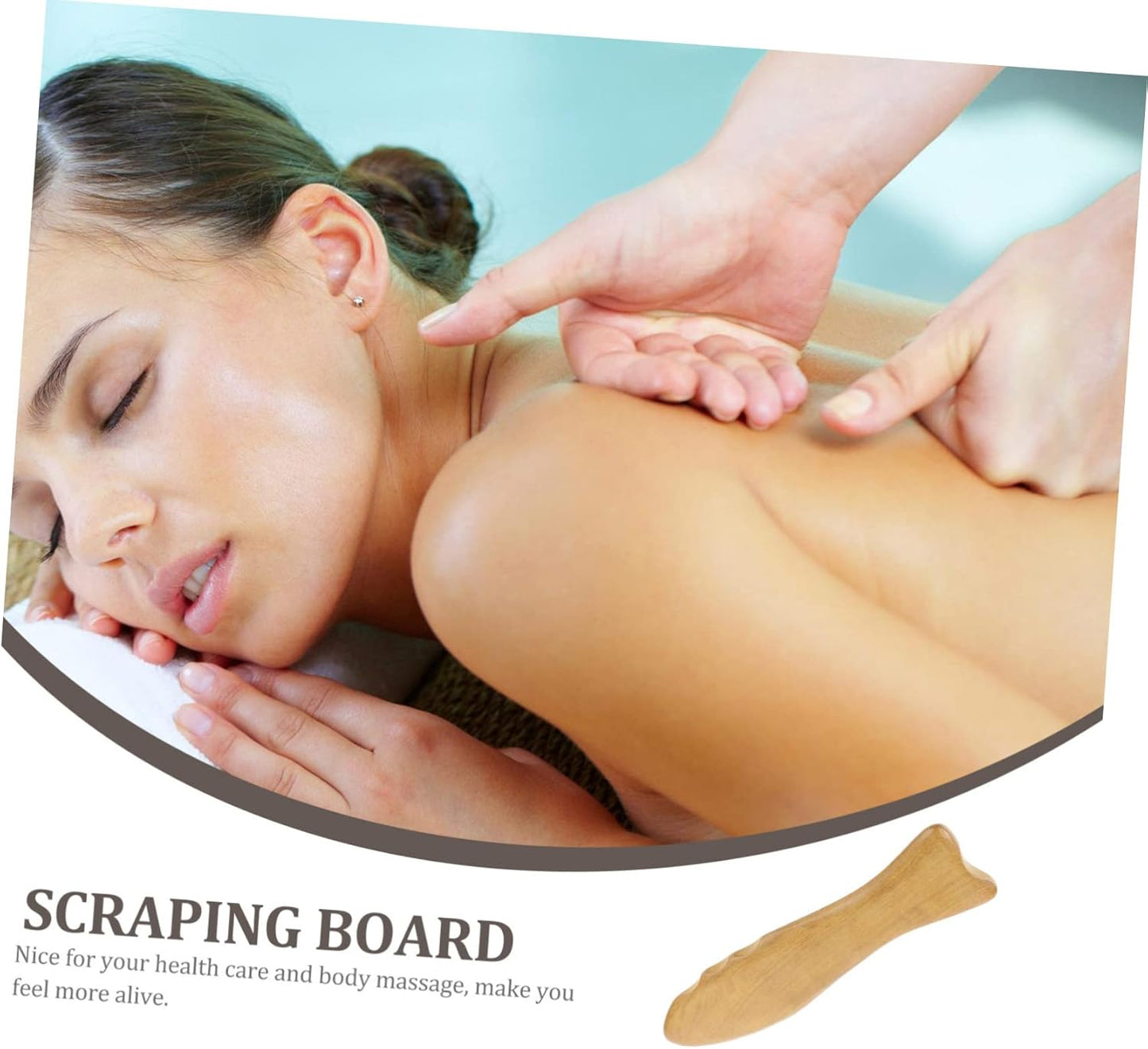 Healeved 1PC Natural Sandalwood Board Facial Care Scraping Plate for Skin Lifting Relaxation Aging Lightweight Portable Wooden Massage Tool for Home Travel