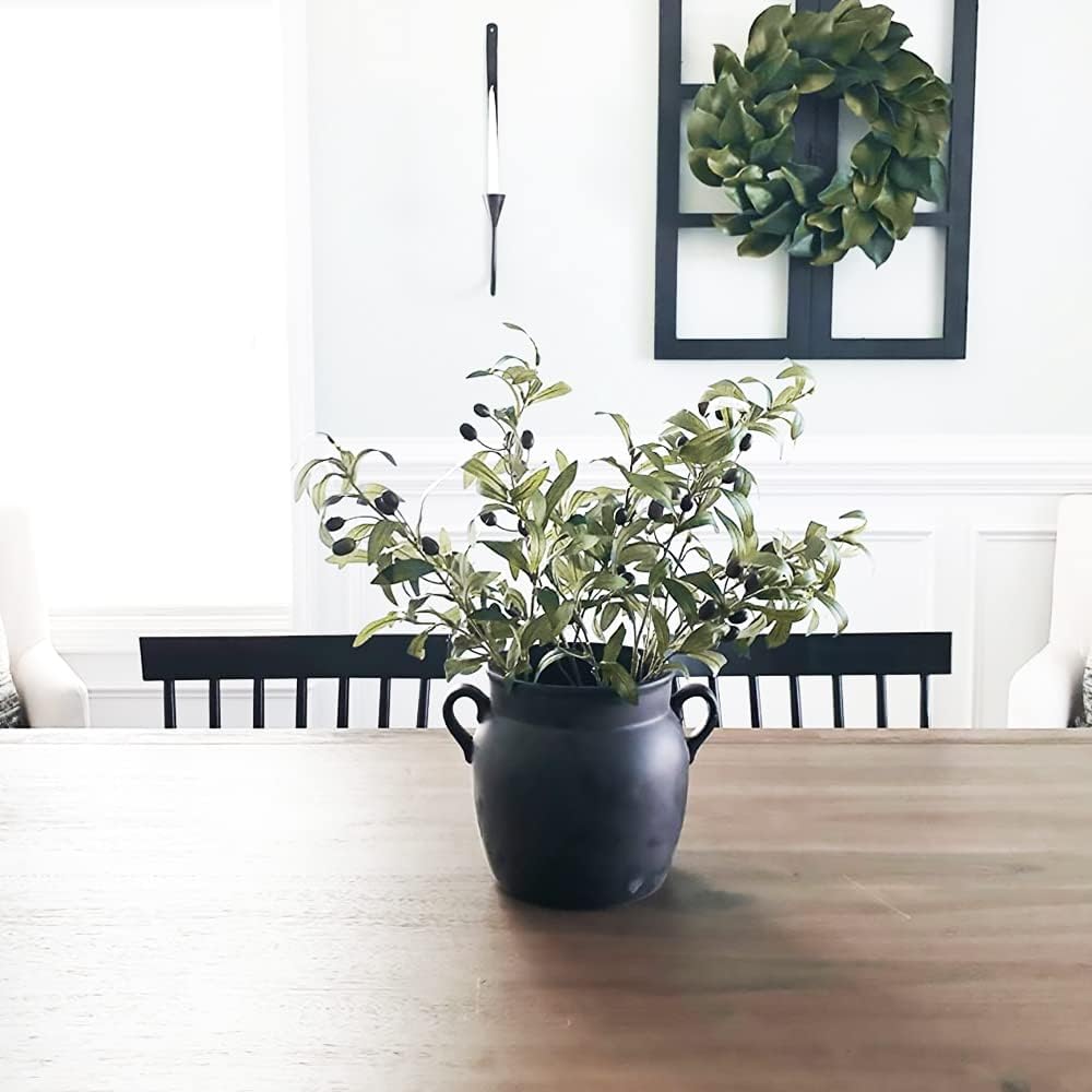 DVGUN 5 Pack Olive Branches Artificial Plants Greenery Stems Olive Leaves Fake Fruits Silk Plants