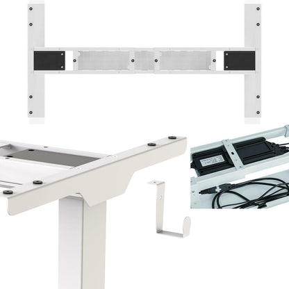 PrimeCables Dual-Motor Electric Height Adjustable Standing Desk Frame - Ergonomic Sit Stand Desk Legs with Memory Presets, 23.6"-49.2" Adjustable Height and 43.3"-74.8" Width, 275 lbs Capacity, White