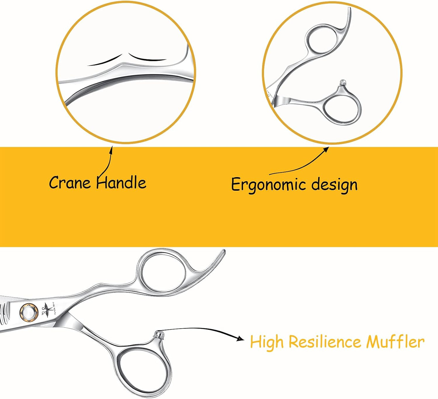 PURPLEBIRD 6 Inch Hair Thinning Scissors Japanese Stainless Steel Hairdressing Scissors Ideal for Men, Women and Children, Silver