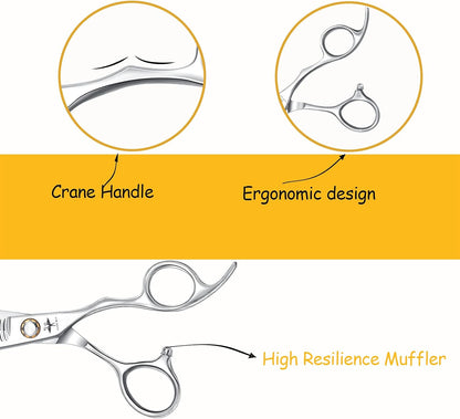 PURPLEBIRD 6 Inch Hair Thinning Scissors Japanese Stainless Steel Hairdressing Scissors Ideal for Men, Women and Children, Silver