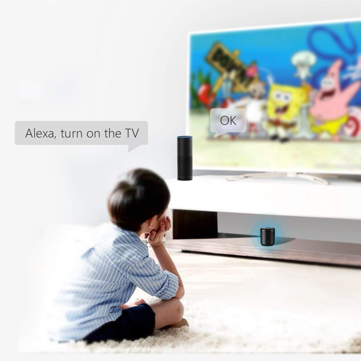 BroadLink RM Mini 3 IR Universal Remote Control, Smart Home Automation Wi-Fi Infrared Blaster for TV Air Conditioner STB Audio, Works with Alexa, Google Home, IFTTT