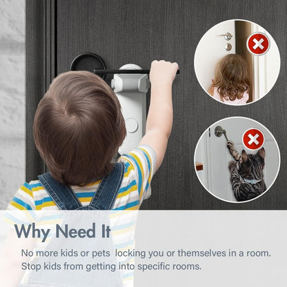 EUDEMON Childproof Door Lever Lock, Baby Safety Door Handle Lock, Easy to Install and no Tools Need or Drill(White, 2 Pack)