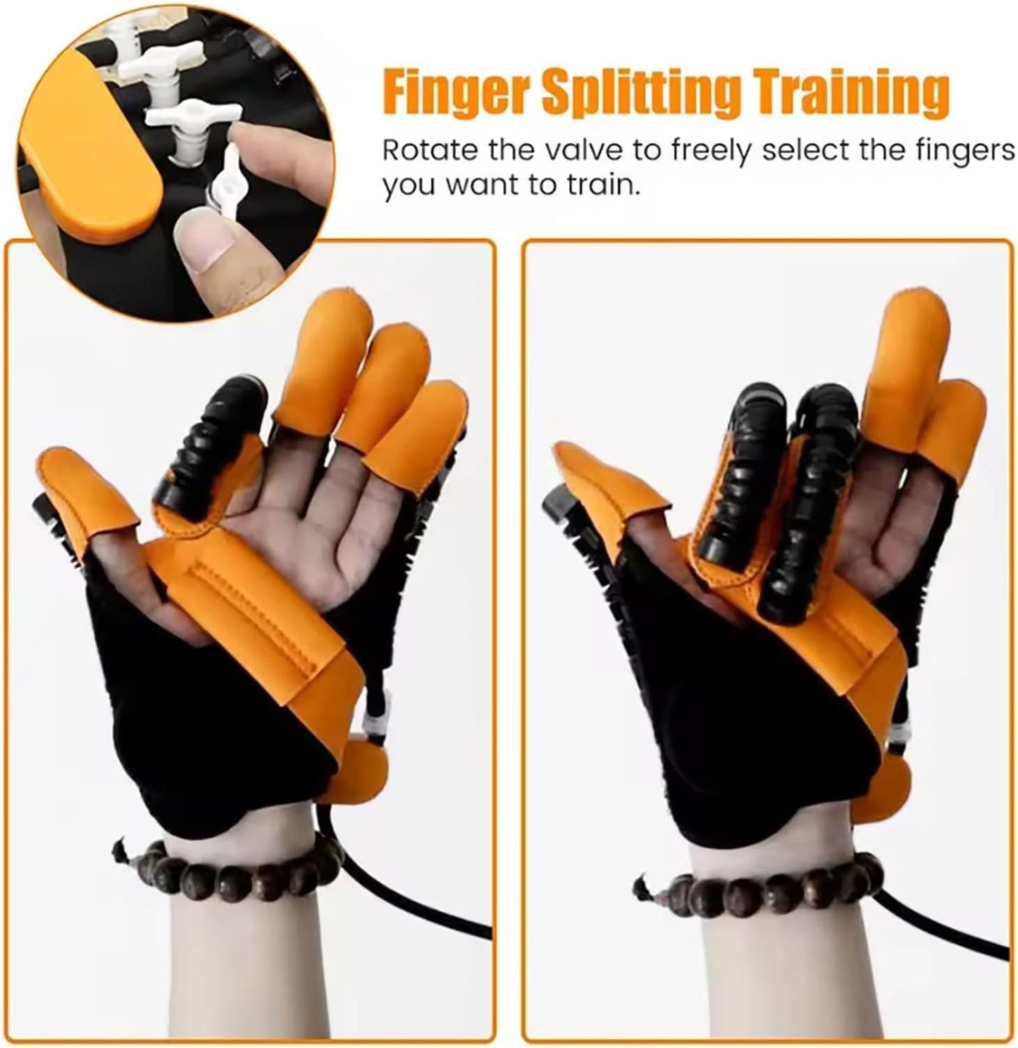 Robot Gloves Rehabilitation Hand Trainer for Stroke Physiotherapy Arthritis Rehabilitation Equipment Massage Gloves for Patients with Stroke Hemiplegia (Right, Medium)