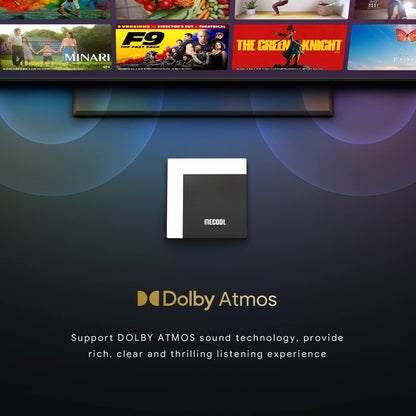 Android TV Box 11.0, MECOOL KM7 Plus Smart TV Box 4K HDR 2GB 16GB Support 2.4G/5.0G/BT 5.0/AV1 Google TV Remote Streaming Media Player with Amlogic S905Y4 Netflix Google Assistant Dolby Atmos