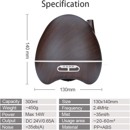 300Ml Remote Control Electric Air Purifier Humidifier Aromatherapy Essential Oil Diffuser with 7 Colors Led K-H59Byk