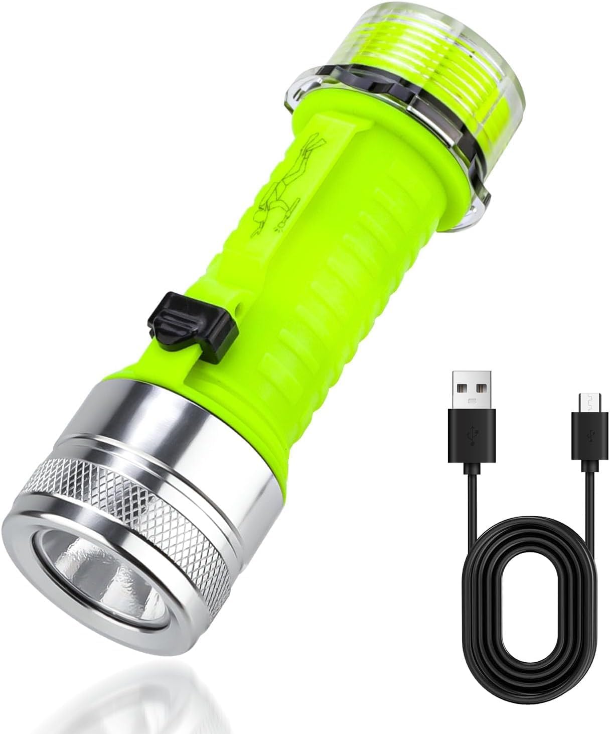 BlueFire Rechargeable Diving Flashlight,1500 Lumen Scuba Dive Torch, IPX-8 Waterproof Diving Torch Tactical Flashlight Night Dive Torch Submersible Light for Outdoor Underwater(1 Pack)