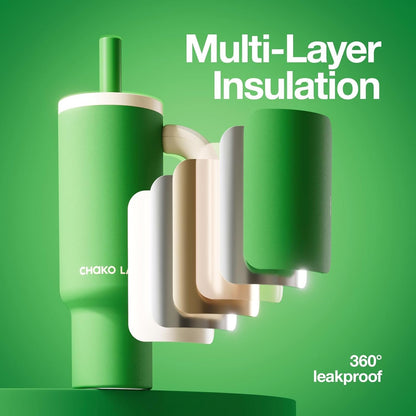 CHaKOLAB BaWangCup insulated water bottle drinkware green＆white tumbler 1000ml