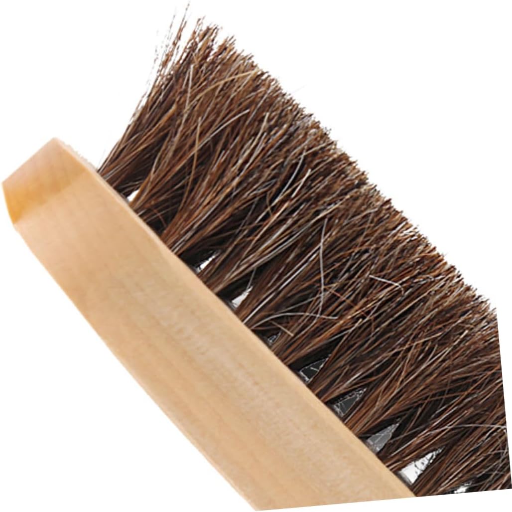 ROMISBABA 1PC Horsehair Shoe Brush with Handle Professional Boot Cleaning Tool for Home and Shop Sturdy Efficient Buffing and High Shine Finish Essential for Shoe Care
