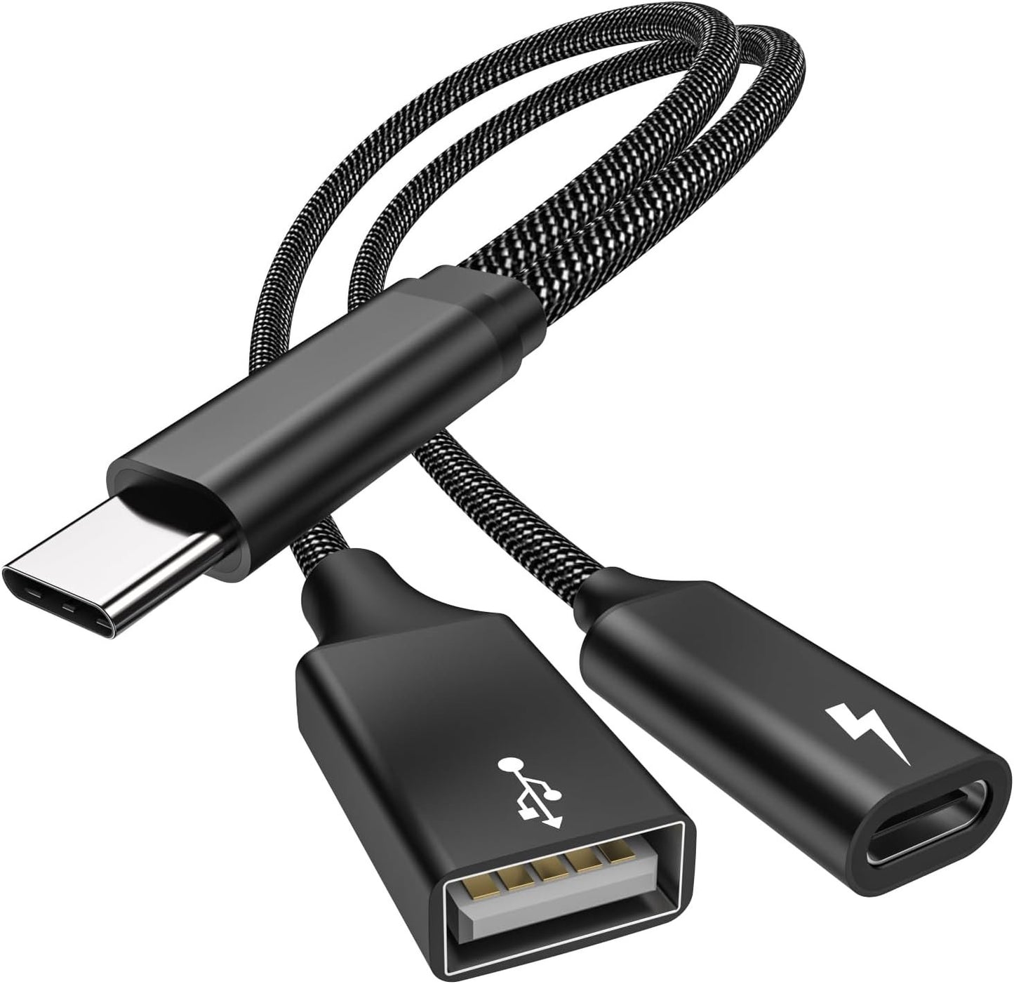 MOGOOD USB C to USB Adapter with USB C Charging, USB C OTG Splitter with 60W PD Fast Charge Compatible for Galaxy S22, Switch, Google, 3D Printer, Octa4a