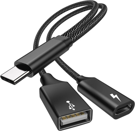 MOGOOD USB C to USB Adapter with USB C Charging, USB C OTG Splitter with 60W PD Fast Charge Compatible for Galaxy S22, Switch, Google, 3D Printer, Octa4a