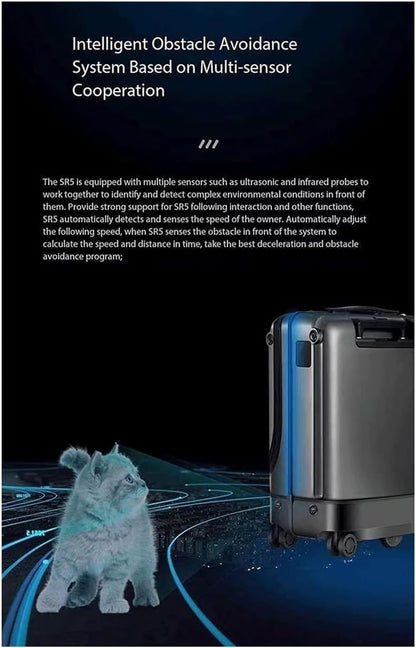 QWAXTRIW Qwaxtriw Suitcase Carries Luggage Intelligent Auto Tracking Pack Case Alarm Cases with Wheels Security Anti-theft Luggage Large Capacity Durable (Color : Silver-)