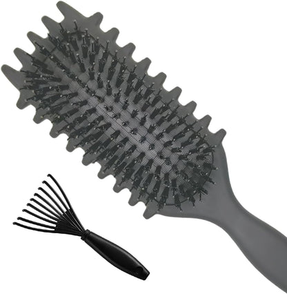 JOIYHY Curved Hair Brush, Curly Hair Brush, Brush for Hair Bounce, Professional Detangling Hair Brush for All Hair Types (Black)