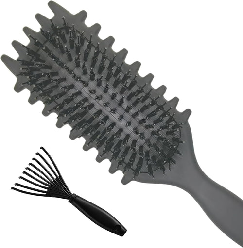 JOIYHY Curved Hair Brush, Curly Hair Brush, Brush for Hair Bounce, Professional Detangling Hair Brush for All Hair Types (Black)